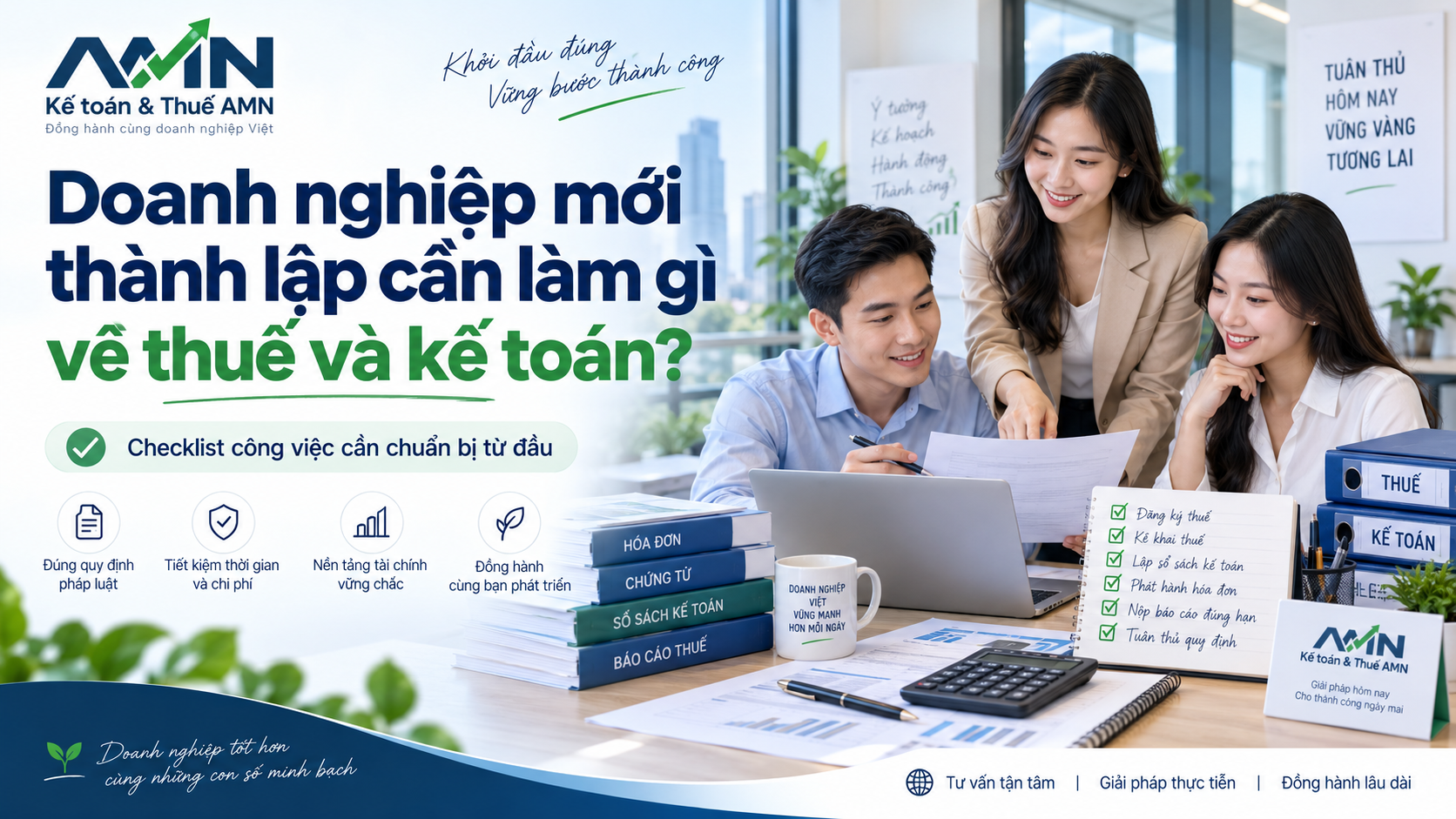 Doanh nghiệp mới thành lập cần làm gì về thuế và kế toán?