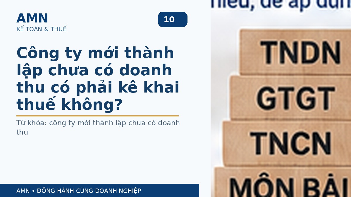 Công ty mới thành lập chưa có doanh thu có phải kê khai thuế không?