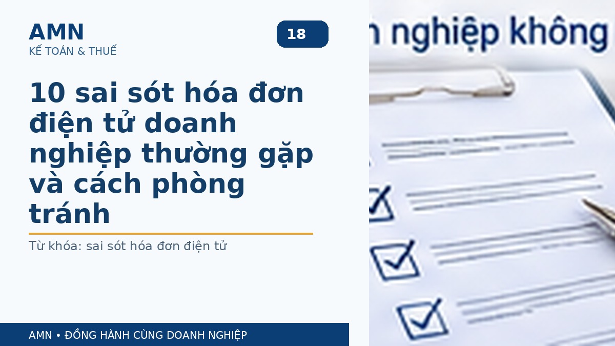10 sai sót hóa đơn điện tử doanh nghiệp thường gặp và cách phòng tránh